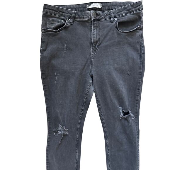 Free People Great‎ Heights Frayed Skinny Jeans Black Size 31 - Picture 10 of 10